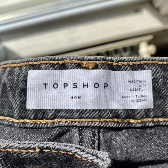 High Waisted Black “Mom” Jeans - Top Shop size 8 - Picture 3 of 3